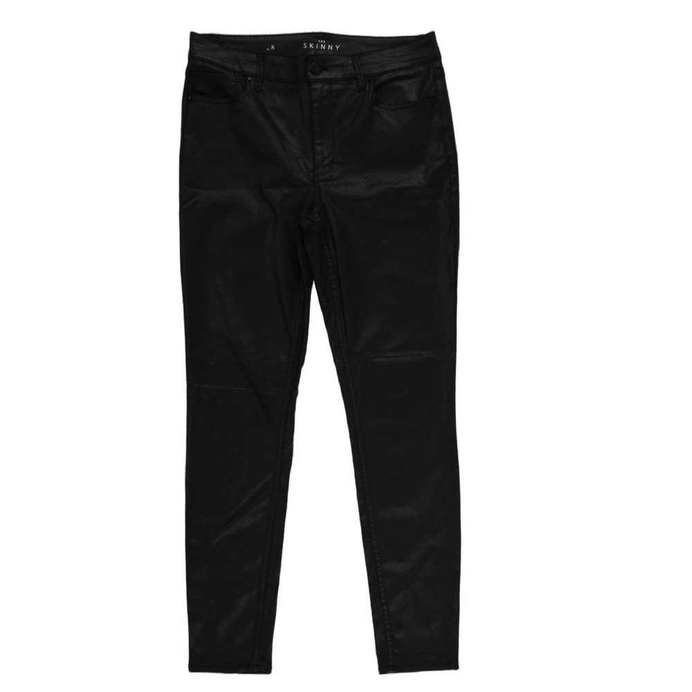 White House Black Market The Skinny Pants Women's Size 8 Black Coated High Rise